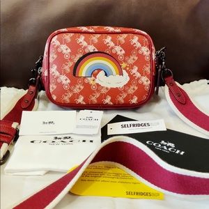 Coach Camera Bag 16 Horse And Carriage Rainbow New Horse And Carriage Print Red